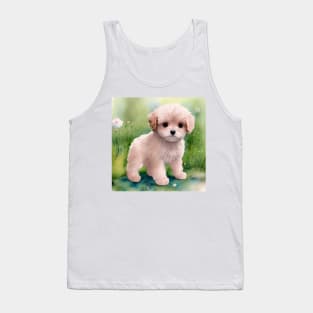 Cute Maltipoo Puppy Art 4 Tank Top